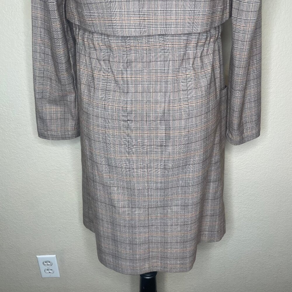 cupcakes and cashmere Plaid Drape Front Trench Coat XS - Picture 8 of 16